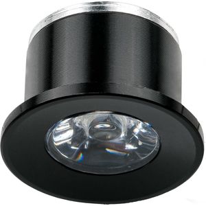 LED Veranda Spot Verlichting - Velvalux - 1W - Warm Wit 3000K - Inbouw - Rond - Mat Zwart - Aluminium - Ø31mm