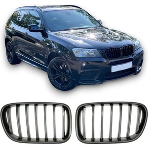 Sportieve Grille geschikt voor BMW X3 F25 pre-LCI 2010-2014 GRILLE glans ZWART