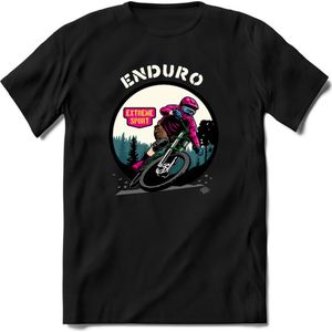 Enduro | TSK Studio Mountainbike kleding Sport T-Shirt | Roze | Heren / Dames | Perfect MTB Verjaardag Cadeau Shirt Maat 3XL