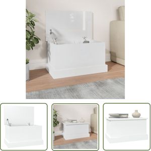 The Living Store Opbergbox - - 50 x 30 x 28 cm - Hoogglans wit