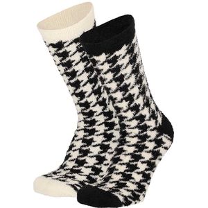 Apollo - Bedsokken dames - Zwart - One Size - Slaapsokken - Fluffy sokken - Warme sokken