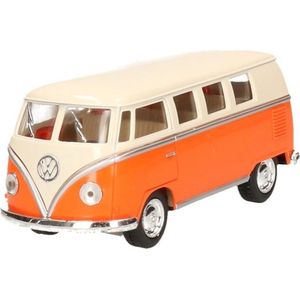 Miniatuur Model Auto Volkswagen T1 Two-tone Oranje/Wit 13,5 cm - Speelgoed Auto's