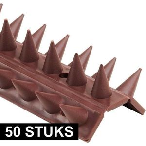 50x Antiklimstrip tegen inbraak / katten / vogels 50 x 4,5 x 1,7 cm - 25 meter - Vogelpinnen / kattenpinnen - Hekpunten