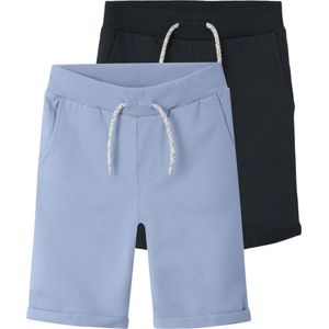 NAME IT NKMVERMO 2P LONG SWE SHORTS UNB F NOOS Jongens Broek - Chambray BluePack:PACKED WITH DARK SAPPHIRE - Maat 152