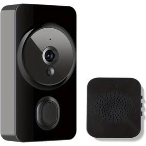 Bovista Video Deurbel - Deurspion Met Camera En Wifi - Videodeurbel - Draadloos - Deurbel (t-ring geluid) - Camera - Buiten - Videoconversatie - Glanzend Zwart
