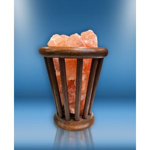 Himalaya zoutlamp V-vorm inclusief Himalayzout brokken, lampje en snoer met schakelaar 19 × 19 × 25 cm