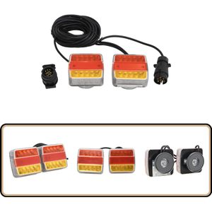 vidaXL Aanhangerlampen LED 12V Magnetisch 2 stuks Aanhangerlamp - Aanhangerlampen - Aanhangerlicht - Aanhangerverlichting