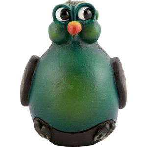 Comix Cartoon - pinguin - vogel - beeld - Pipino - groen - uniek handgeschilderd - massief beeld
