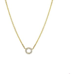 The Jewelry Collection Ketting Diamant 0.05ct H P1 0,8 mm 41 - 43 - 45 cm - Geelgoud