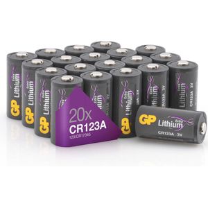 GP Extra Lithium batterijen CR123A 3V batterij, CR123 - 20 stuks, CR123A batterij