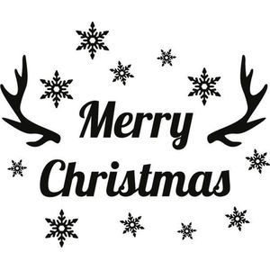 Kerst raamsticker - Decoratie kerst - Raamsticker - Kerst (Christmas) - Zwart - Merry Christmas