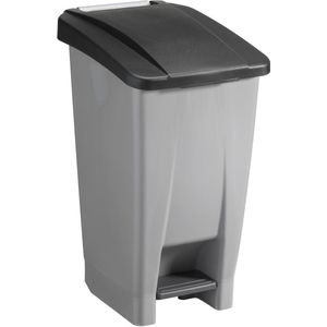 Sunware Afvalcontainer/rolemmer - pedaalemmer Basic - zwart - 60 liter - 49 x 38 x 70 cm - huis/tuin afval scheiden