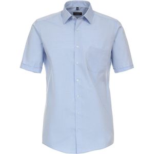 Redmond comfort fit overhemd - korte mouw - popeline - blauw - Strijkvriendelijk - Boordmaat: 43 - 44