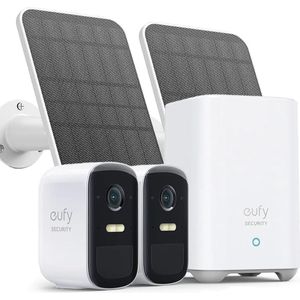 2x Eufy Zonnepaneel + Eufy 2c Beveiligingsset Incl. 2 Camera's - Bundel