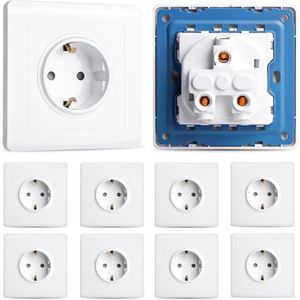 10 stuks inbouwstopcontact met USB en lichtschakelaar voor vochtige ruimtes en buiten - ideaal voor keuken en kantoor