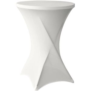 Statafelrok Beige / Off-white 80cm - Statafelhoes - Tafelrok - ∅80-85x110cm - Tafelrokkenshop.nl