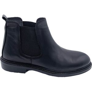 Chelsea boots- Heren laarzen- Nette schoenen 1029- Leer- Zwart- Maat 42
