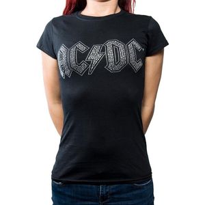 AC/DC - Logo Dames T-shirt - M - Zwart