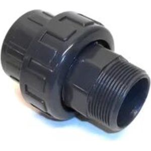 Mega Koppeling PVC-U 110 mm x 4"" lijmmof x buitendraad 10bar grijs