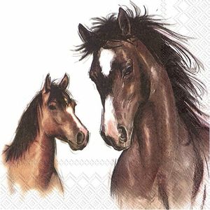 20x Gekleurde 3-laags servetten paarden 33 x 33 cm - Paarden/dieren thema