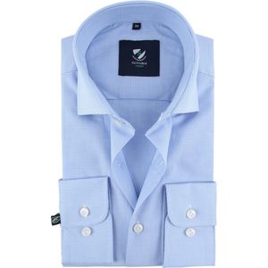 Suitable - Respect Overhemd Ruit Blauw - 42 - Heren - Slim-fit