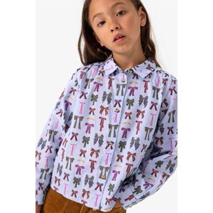 Sissy-Boy - Blauwe blouse met strikkenprint