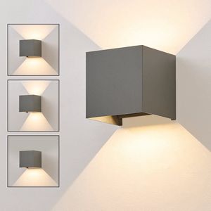 NETTLIFE Wandlamp LED - 5W - grijs - moderne - warm wit 3000K - IP65 waterdichte - voor binnen en buiten - voor trap | hal | gang