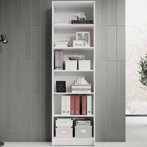 Viviane - Boekenkast - Wit - Spaanplaat - 5 Legplanken