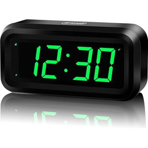 Digitale Klok met Batterij - Verstelbare Helderheid - Digitaal Alarmklok voor Slaapkamer - Groot Scherm - Kinderen - Tafelklok met Datum en Temperatuur