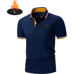 Nivard Poloshirt Heren - T-Shirt Heren - Shirt - Overhemd - Polo Shirt - Marineblauw - L