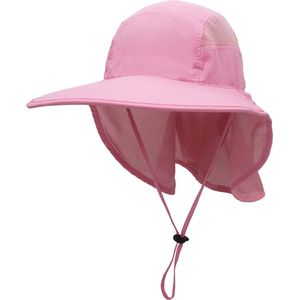Zonnehoed met nekbescherming, dames en heren, UPF 50+, geschikt voor wandelen, vissen, strand, safari, opvouwbare hoed, mesh