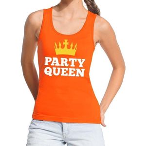 Oranje Party Queen tanktop / mouwloos shirt  voor dames - Koningsdag kleding M