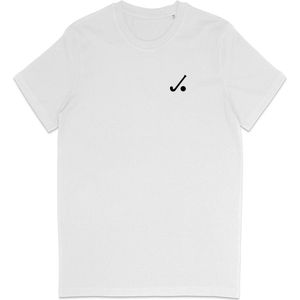 T Shirt Heren - Hockey Logo Print - Korte Mouw - Wit - Maat XL