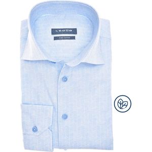 Ledub - Overhemd Print Lichtblauw - Heren - Maat 44 - Modern-fit
