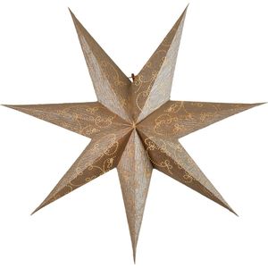 Star Trading Kerstster Decorus byStar Trading, 3D papieren ster Kerstmis in goud met ornamenten, decoratieve ster om op te hangen, Ø: 63 cm
