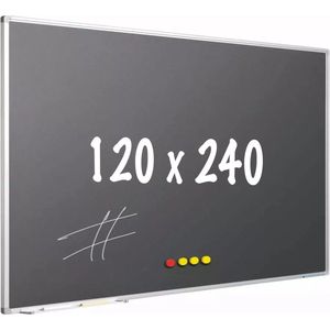 Krijtbord PRO Lee - Magnetisch - Schoolbord - Eenvoudige montage - Emaille staal - Grijs - 120x240cm