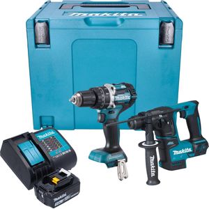 Makita DLX 2278 SF1J accukit + DHP 484 klopboormachine 54 Nm + DHR 171 klopboormachine 1.2 J + 1x oplaadbare accu 3.0 Ah + lader + Makpac