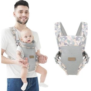 Draagzak Ergonomisch Multifunctioneel Draagdoek Lichtgewicht Ademend Draagzak voor Baby's van 3-36 Maanden (Minder dan 20kg) (Grijs)