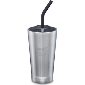 Klean Kanteen - Insulated Tumbler (473ml) - Vacuum isolerende drinkbeker met rietje - brushed stainless