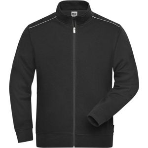 James & Nicholson Solid sweater jas met rits JN894 heren - Zwart - 6XL