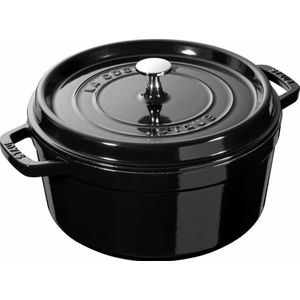 Staub cocotte rond 24cm shiny black