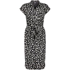 Geisha Jurk Midi Shirt Dress Met Getailleerd Strikdetails 57331 20 000999 Black/off-white Dames Maat - XXL