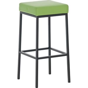 Barkruk Divine - Zithoogte 85cm - Zonder rugleuning - Set van 1 - Ergonomisch - Barstoelen voor keuken of kantine - Vierkant - Groen/zwart