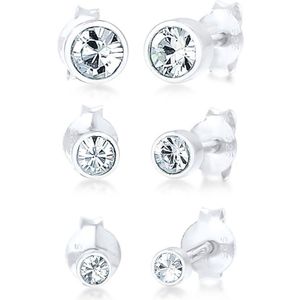 Elli Oorbellen Steker Set Kristallen Basic 925 Zilver