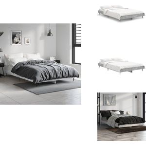 vidaXL Bedframe - Bedframes - Bed - Bed Frame - Bedframe bewerkt hout betongrijs 120x190 cm