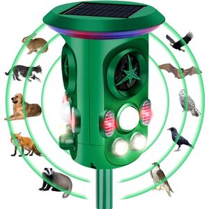 Fleau Garden Kattenverjager PRO 2024- Dierenverjager - Ultrasoon - Zonne-energie - Marterverjager - Duivenverjager - Ongedierte verjager - Waterdicht & 360° Bescherming