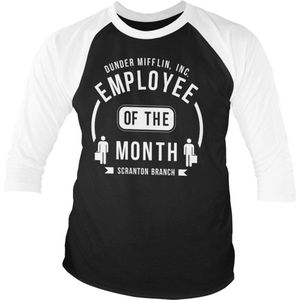 The Office Raglan top -M- Employee Of The Month Zwart/Wit