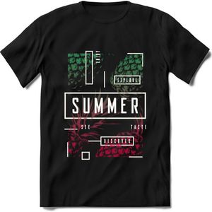 Summer Time | TSK Studio Zomer Kleding  T-Shirt | Groen - Roze | Heren / Dames | Perfect Strand Shirt Verjaardag Cadeau Maat XXL