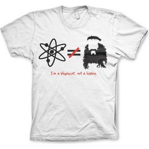 The Big Bang Theory Heren Tshirt -XL- I'm A Physicist, Not A Hippie Wit