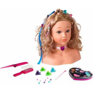 Klein Toys Princess Coralie make-up en hairstylinghoofd ""Sophia""- incl. make-up doos, haartools en versieringen - make-up dermatologisch getest
